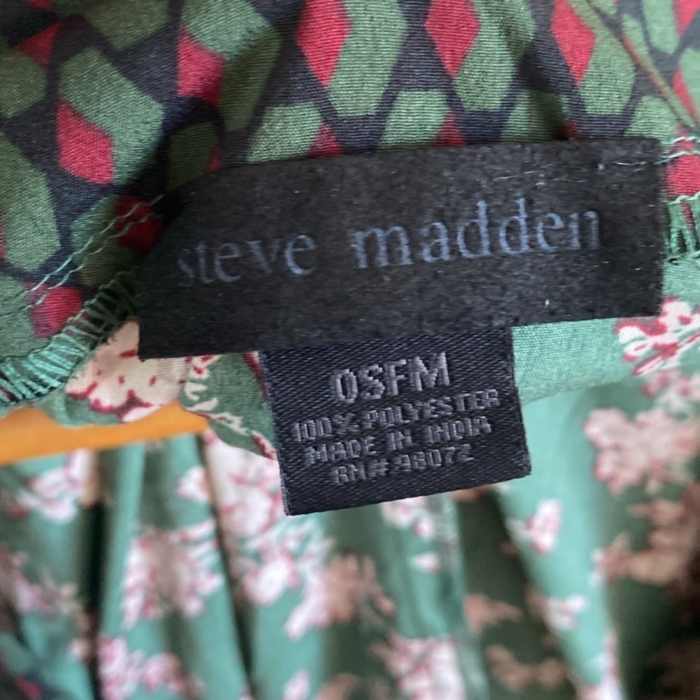 Steve Madden In Full Bloom Floral Draped Kimono Military Green One Size - Picture 5 of 10